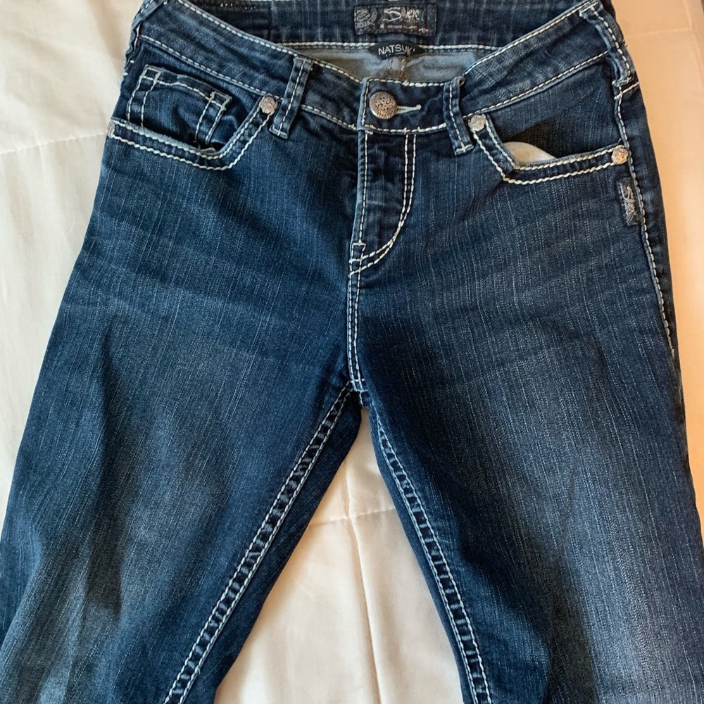 silver jeans
